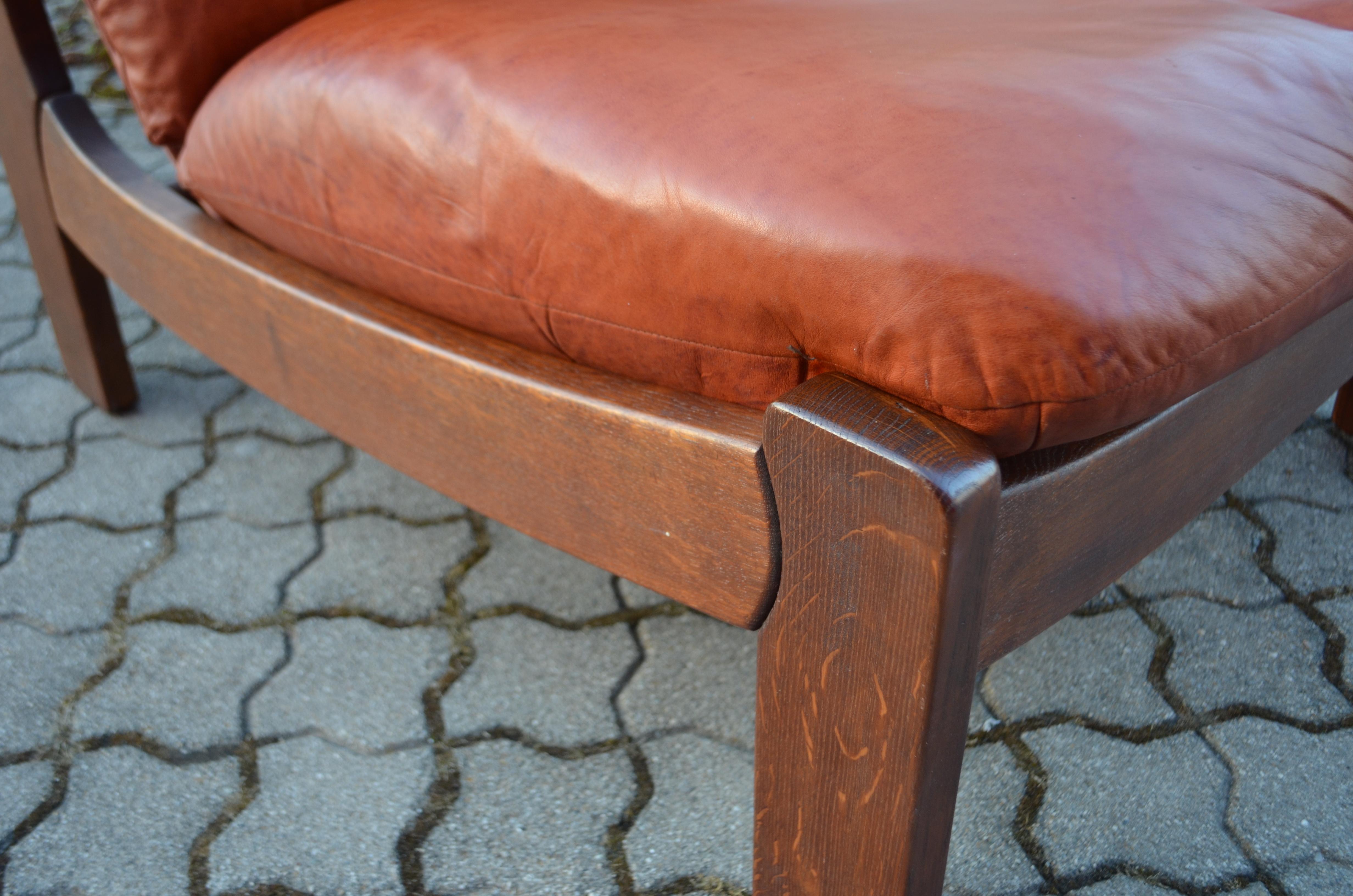 Modulares Sofa aus cognacfarbenem Leder von Dreipunkt International Vintage Sling  im Angebot 7