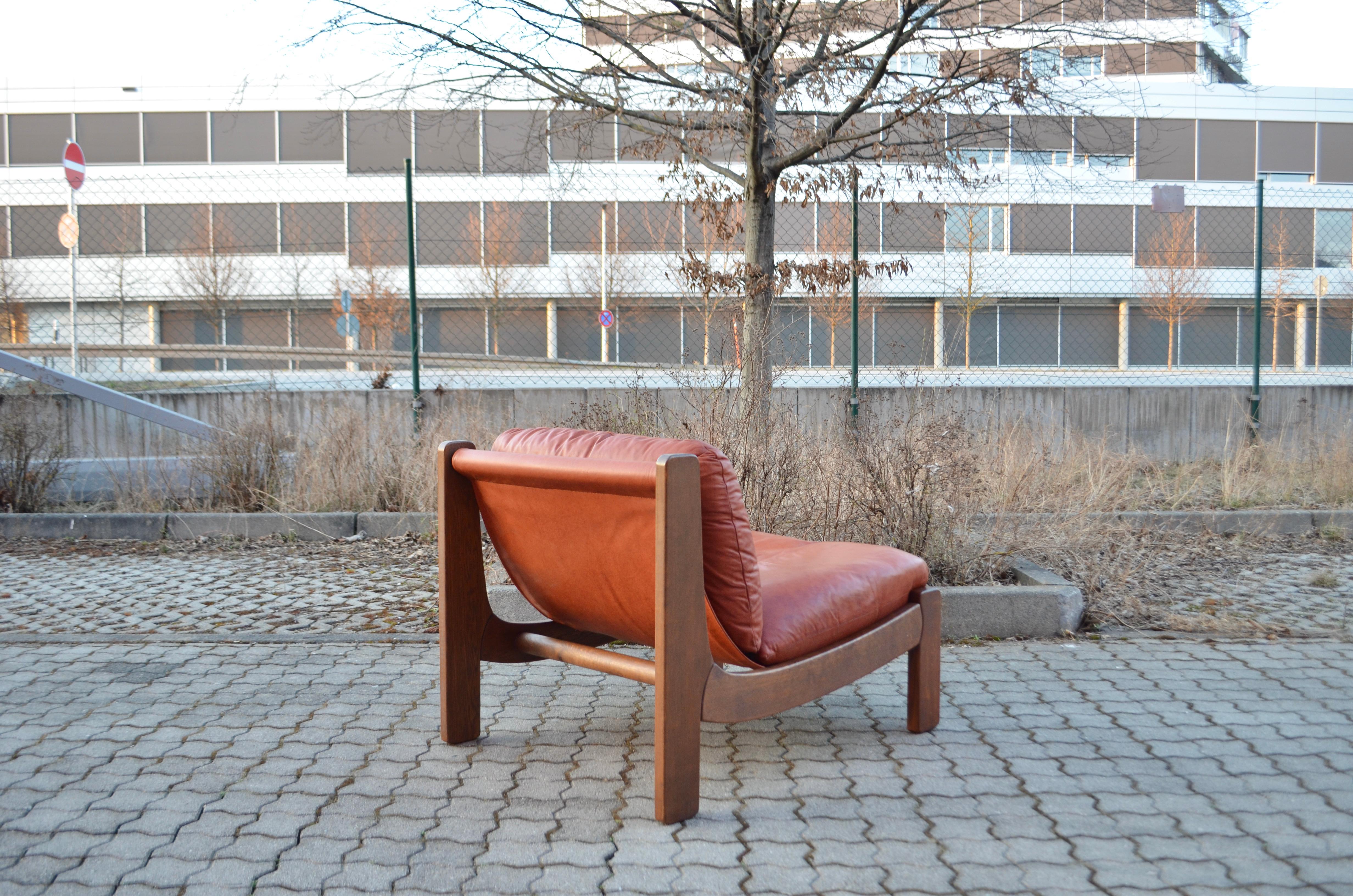 Modulares Sofa aus cognacfarbenem Leder von Dreipunkt International Vintage Sling  im Angebot 11