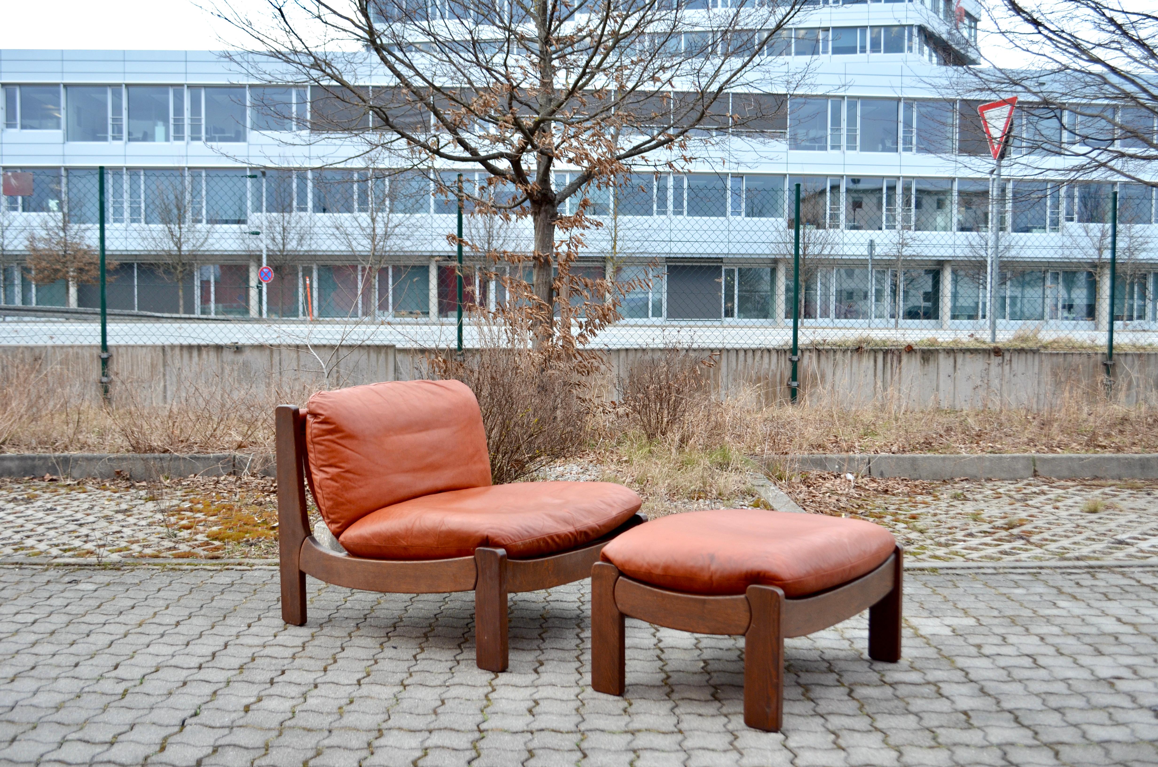 Modulares Sofa aus cognacfarbenem Leder von Dreipunkt International Vintage Sling  im Angebot 2