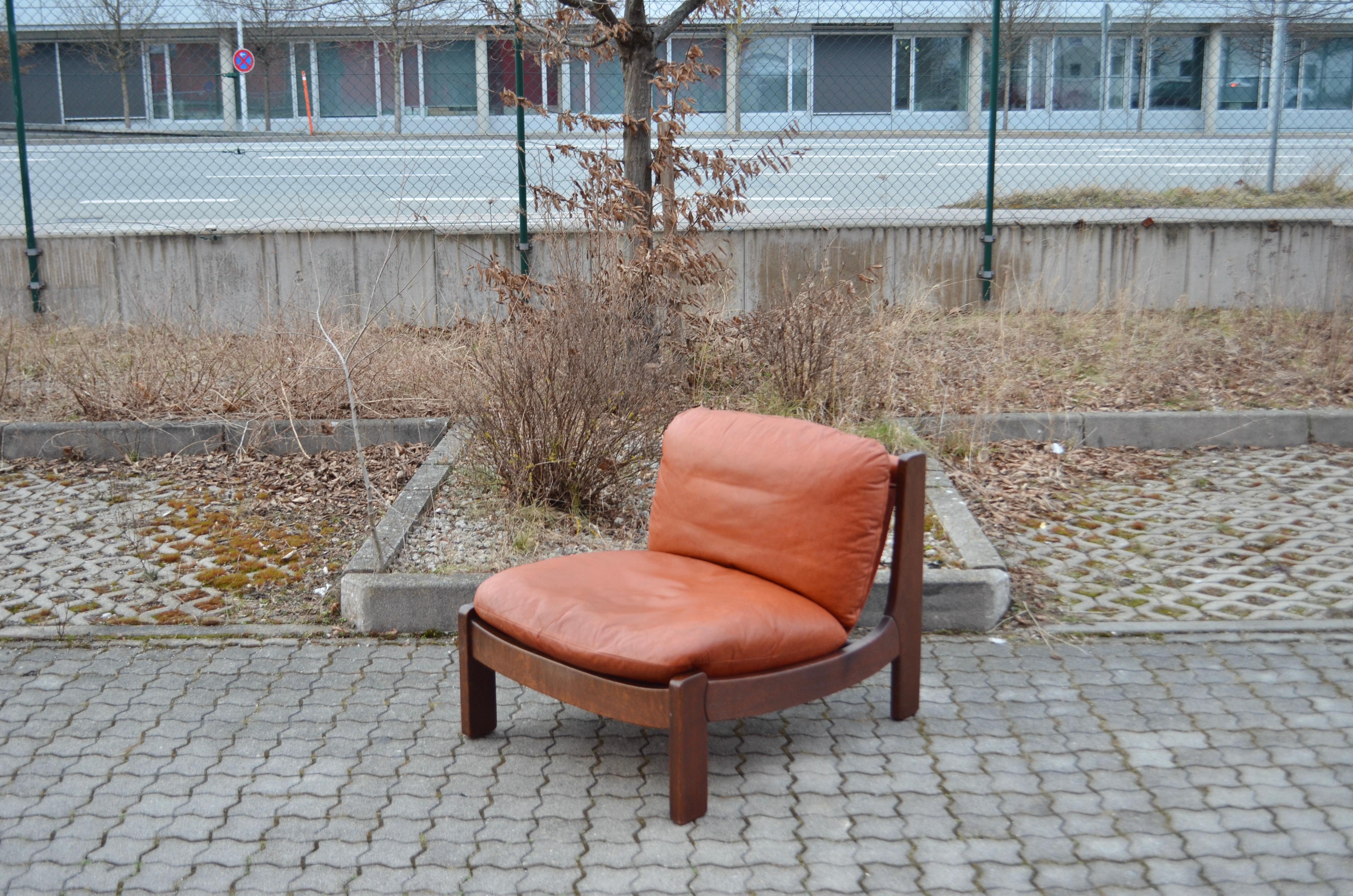 Late 20th Century Dreipunkt International Vintage Sling Modular Cognac Leather Sectional Sofa For Sale