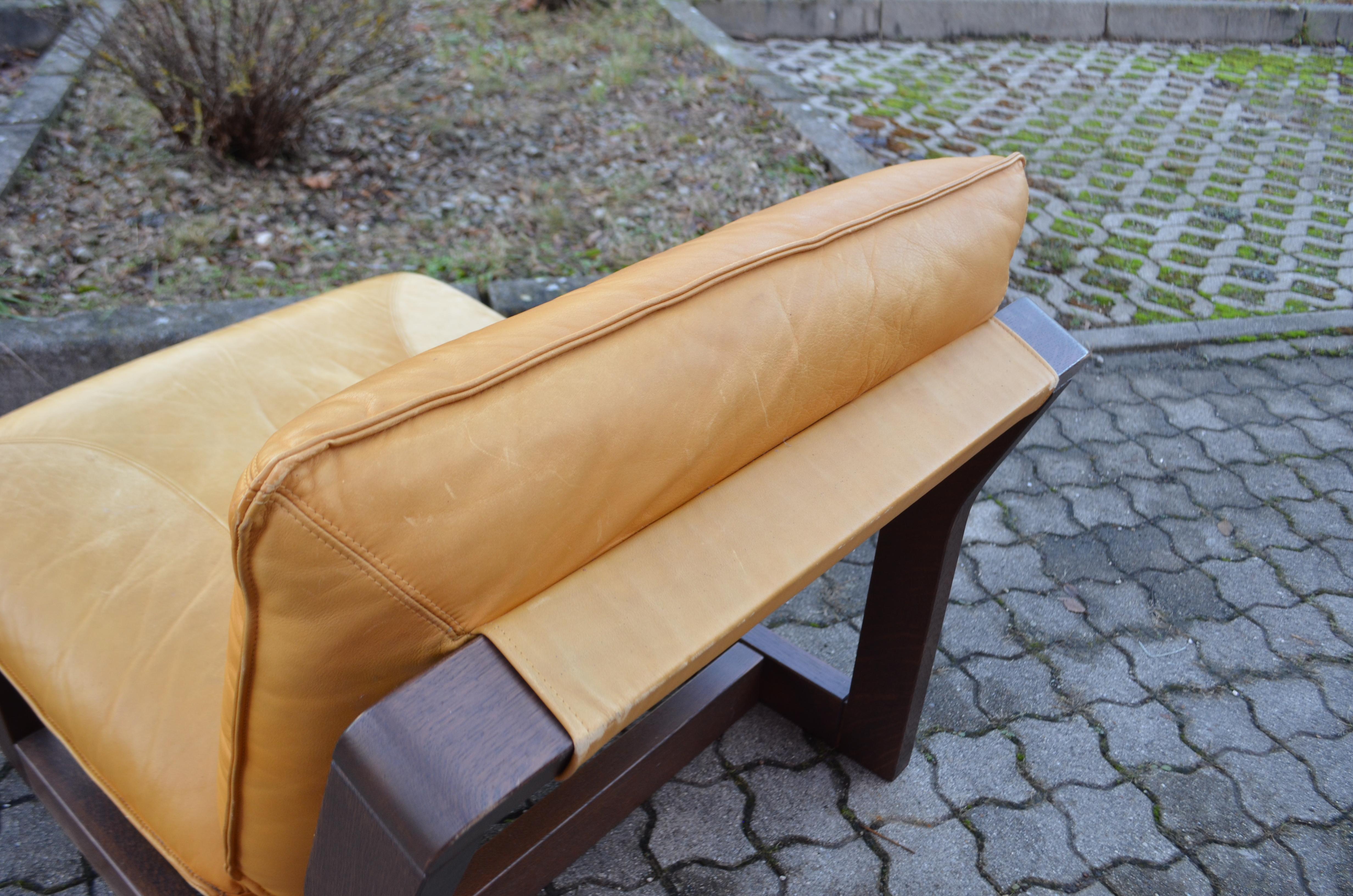 Modulares Sofa aus cognacfarbenem Leder von Dreipunkt International Vintage Sling  im Angebot 3