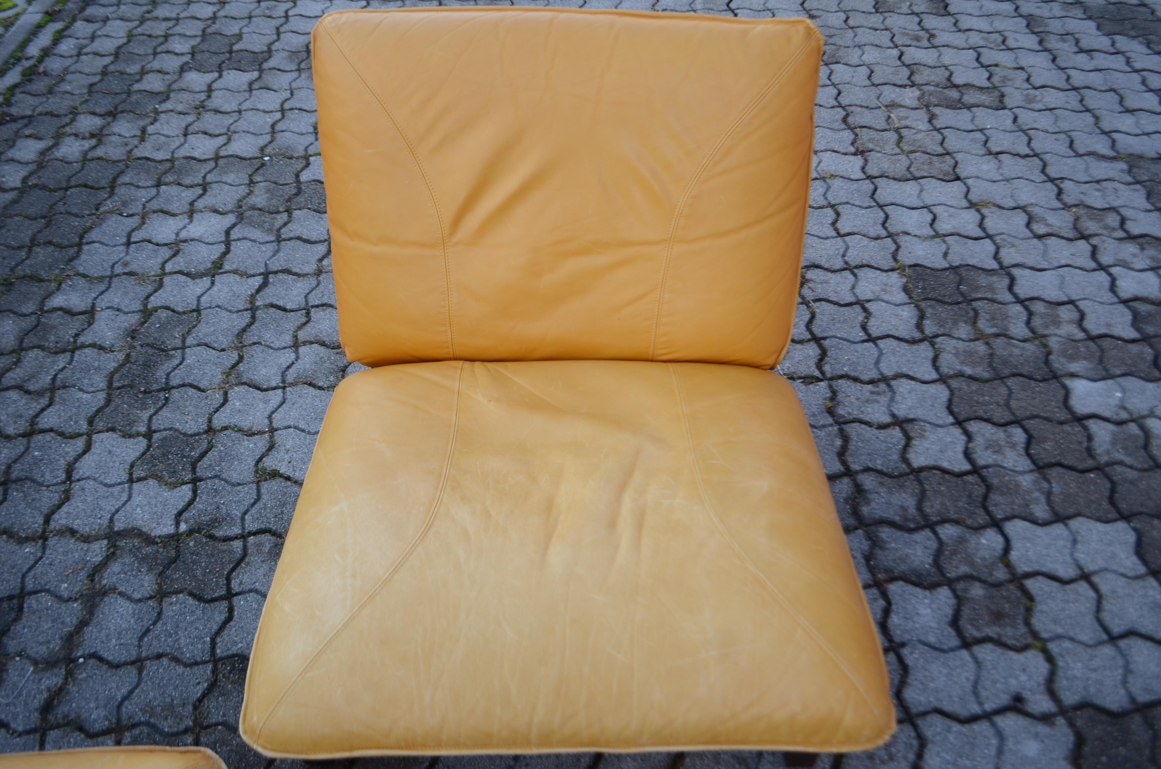 Modulares Sofa aus cognacfarbenem Leder von Dreipunkt International Vintage Sling  im Angebot 4