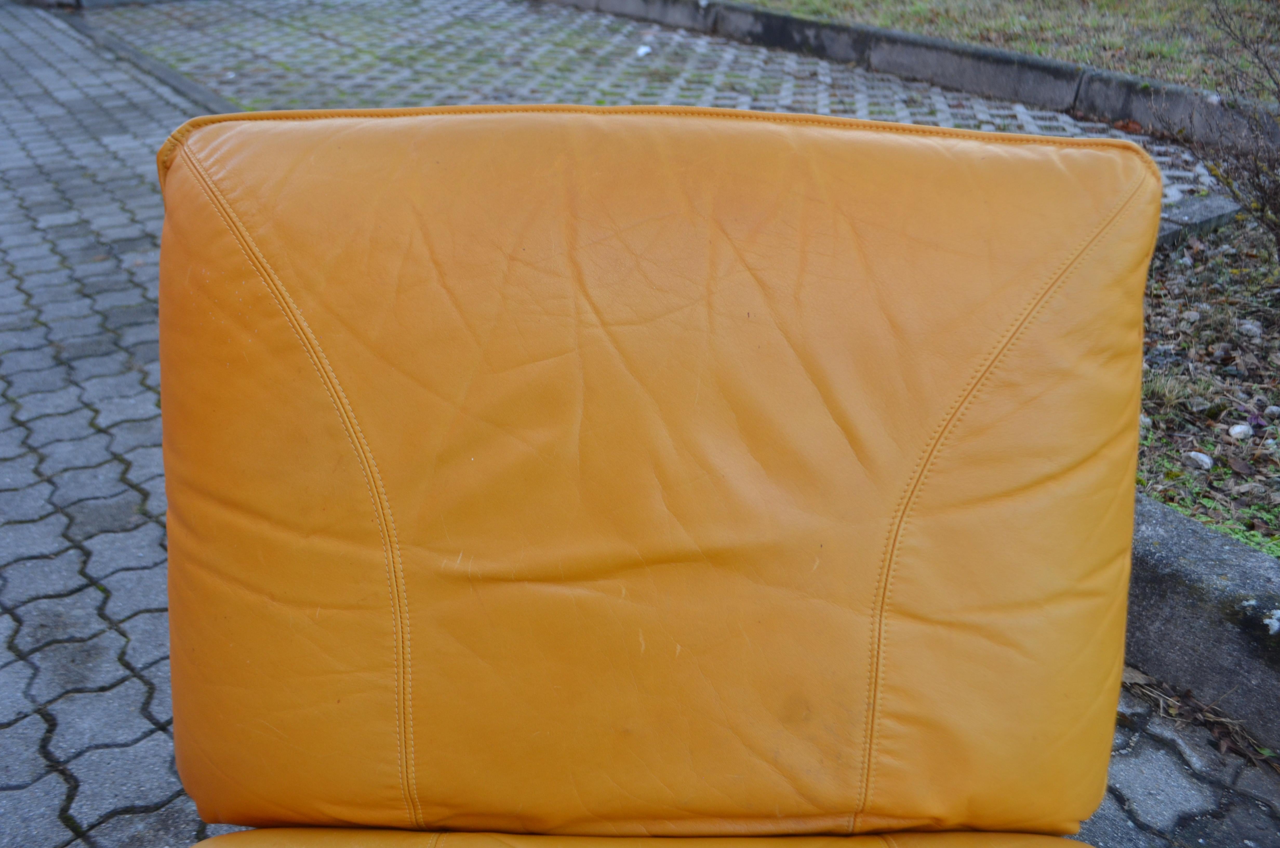 Modulares Sofa aus cognacfarbenem Leder von Dreipunkt International Vintage Sling  im Angebot 8