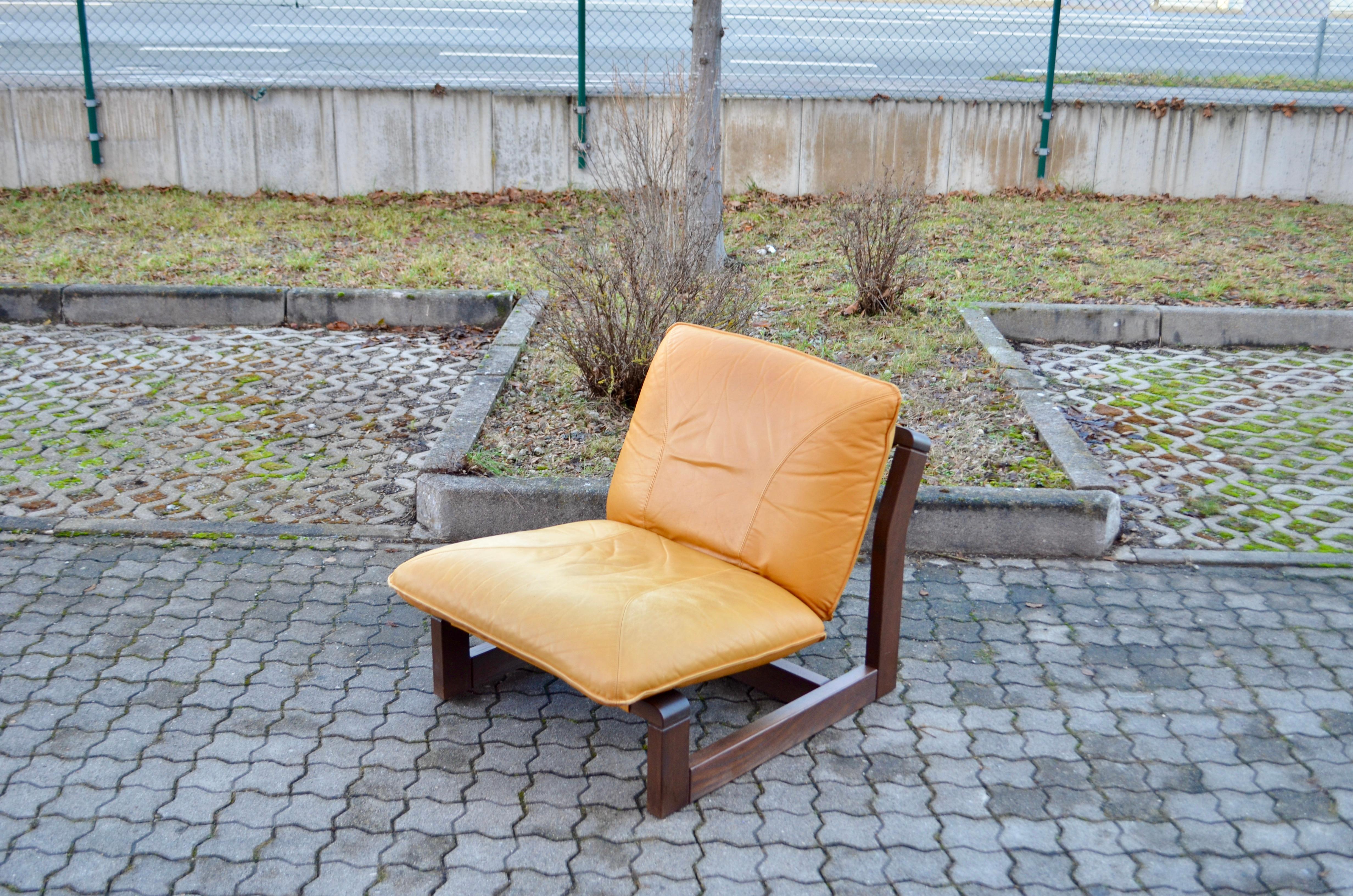Late 20th Century Dreipunkt International Vintage Sling Modular Cognac Leather Sectional Sofa  For Sale