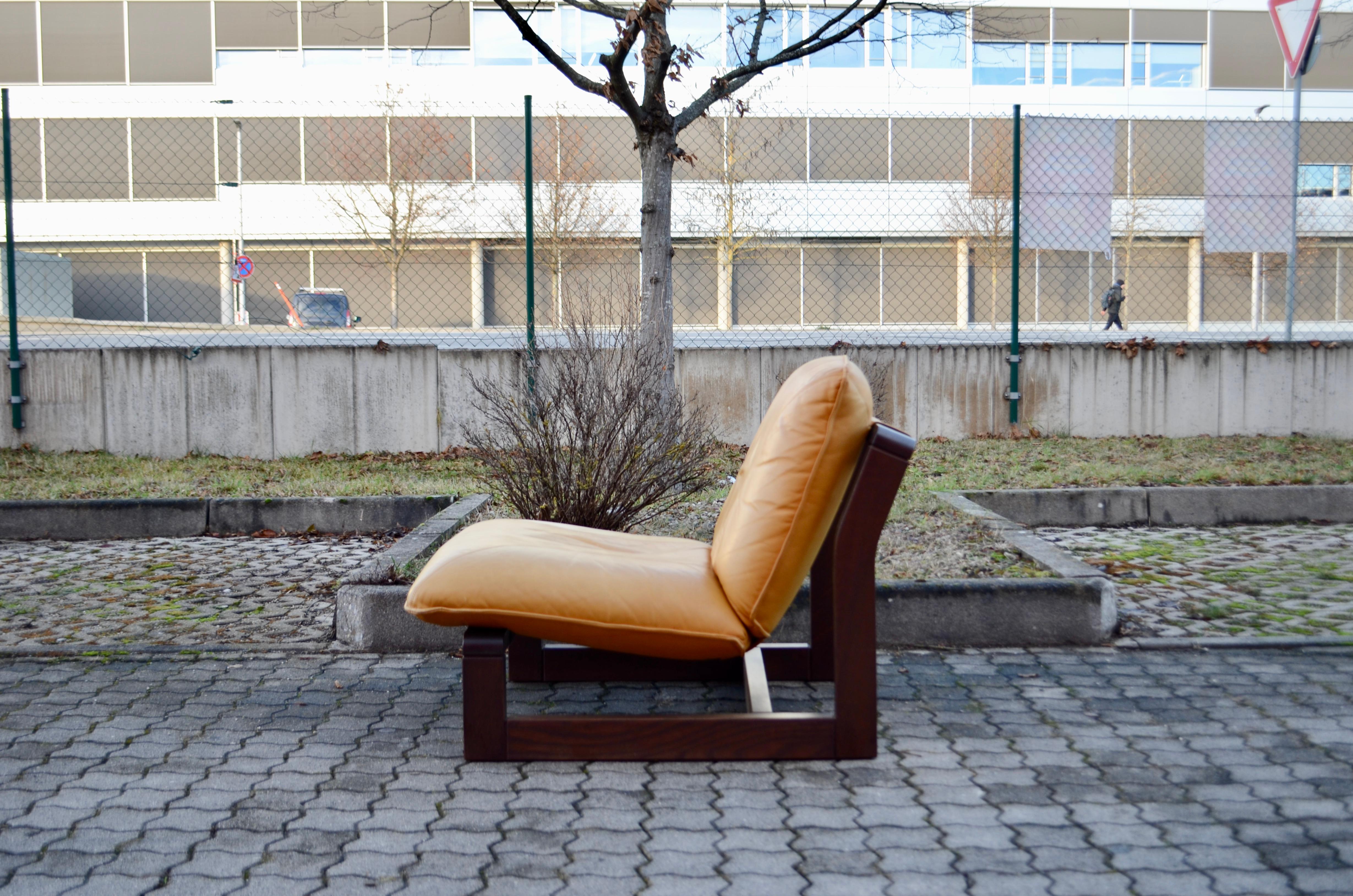 Modulares Sofa aus cognacfarbenem Leder von Dreipunkt International Vintage Sling  im Angebot 1