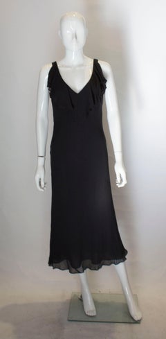 Vintage Slip Dress with Ruffle at Neckline