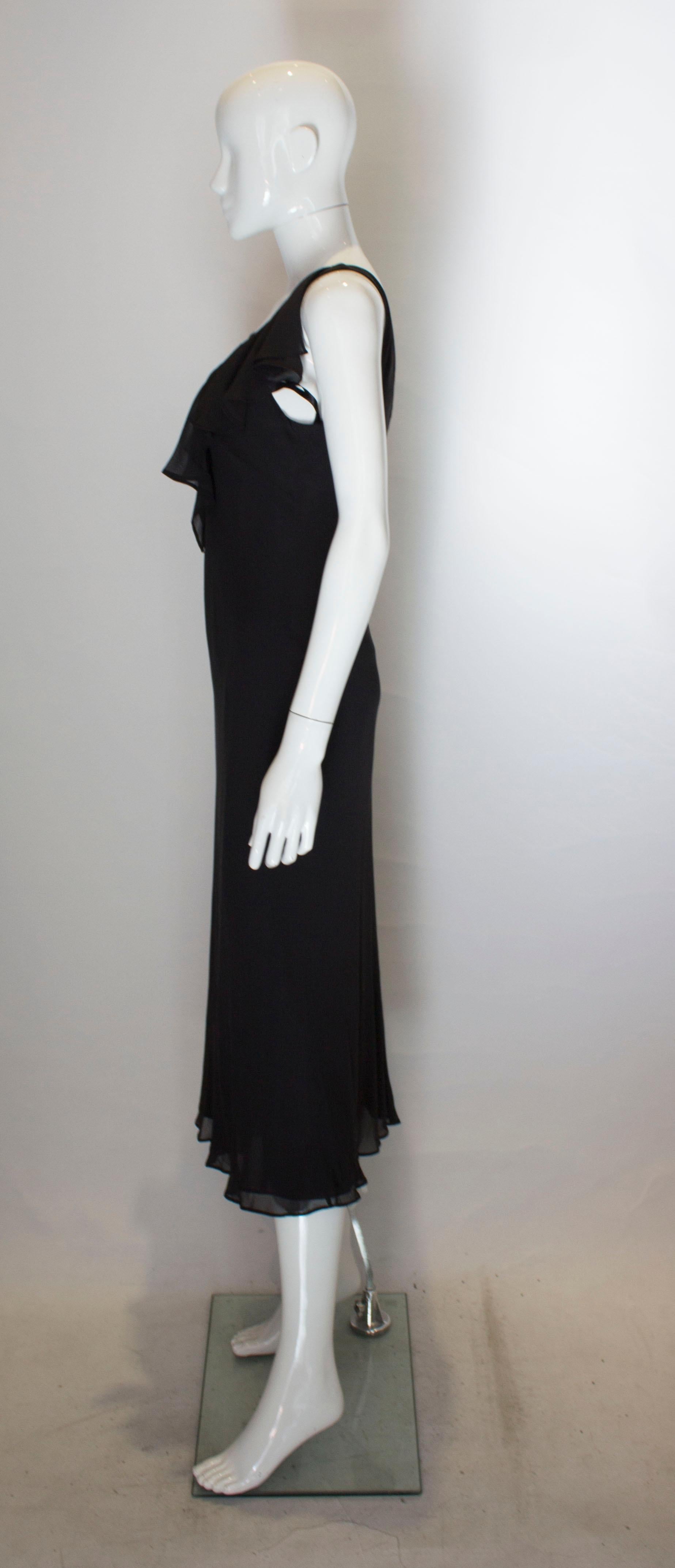 Women's Vintage Slip Dress with Ruffle at Neckline For Sale
