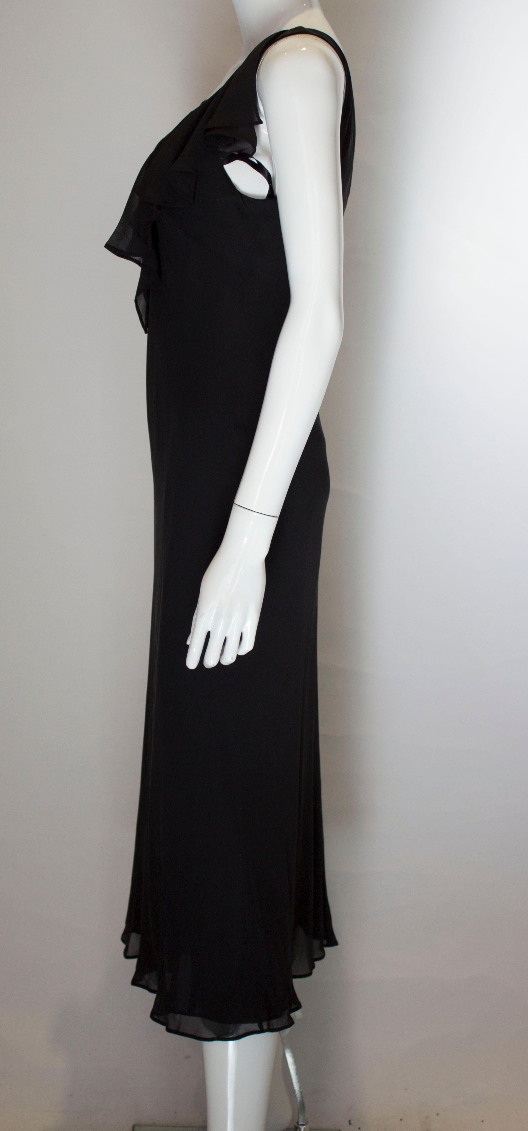 Vintage Slip Dress with Ruffle at Neckline For Sale 1