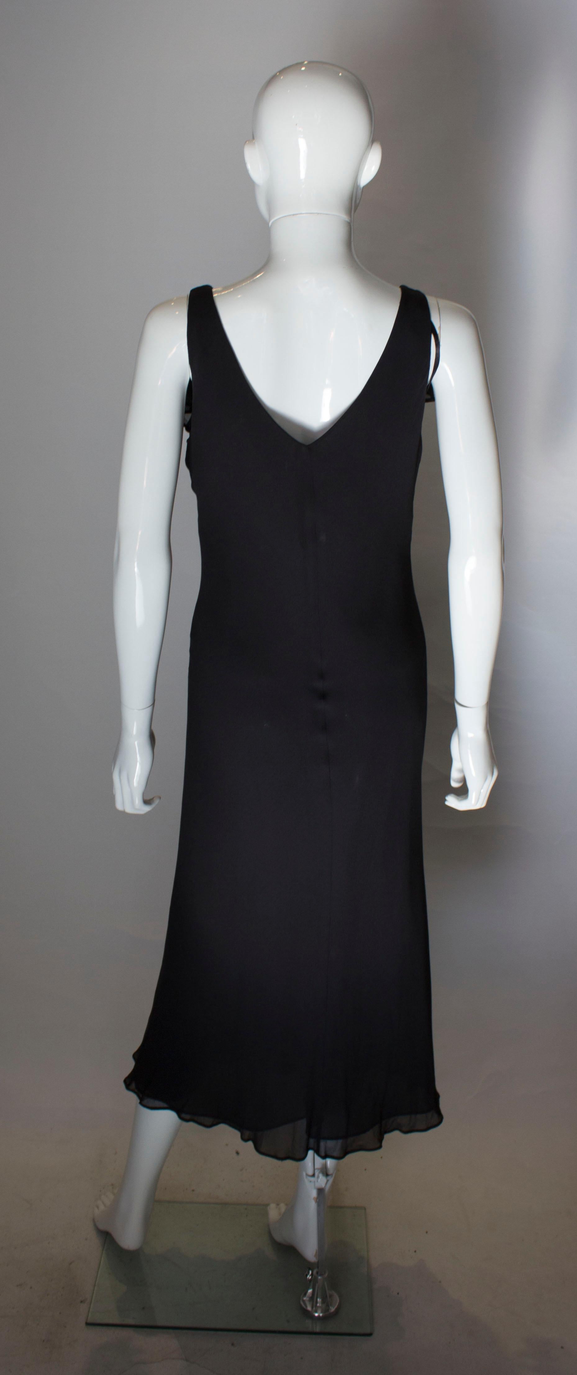Vintage Slip Dress with Ruffle at Neckline For Sale 2