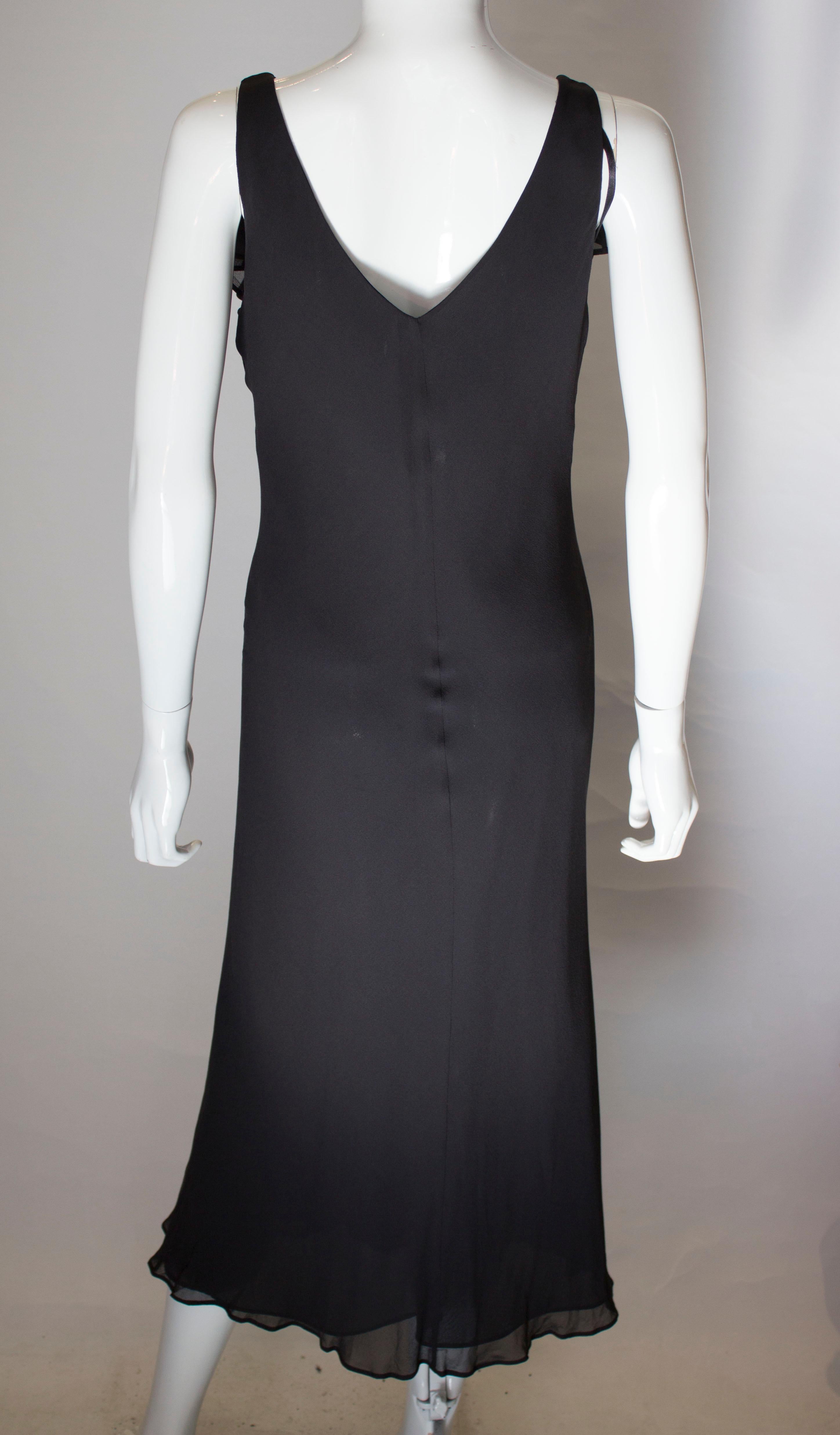 Vintage Slip Dress with Ruffle at Neckline For Sale 3