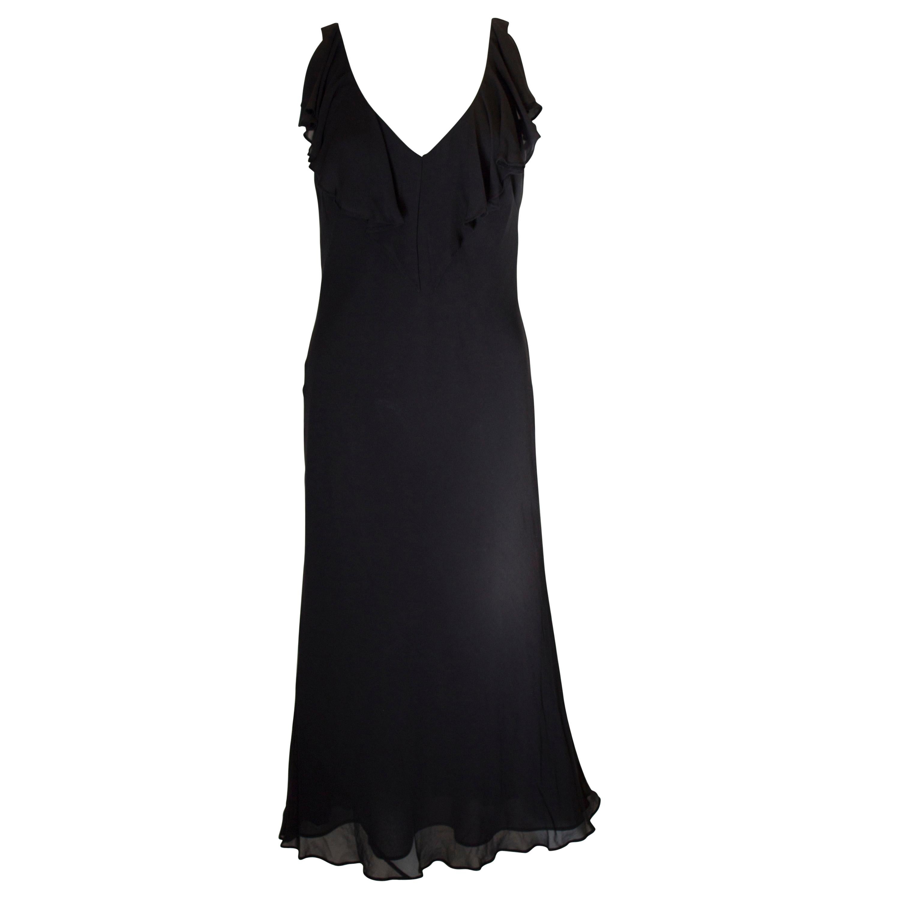 Vintage Slip Dress with Ruffle at Neckline For Sale