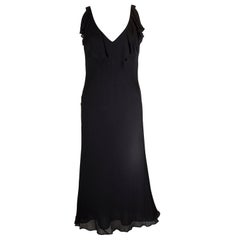 Vintage Slip Dress with Ruffle at Neckline