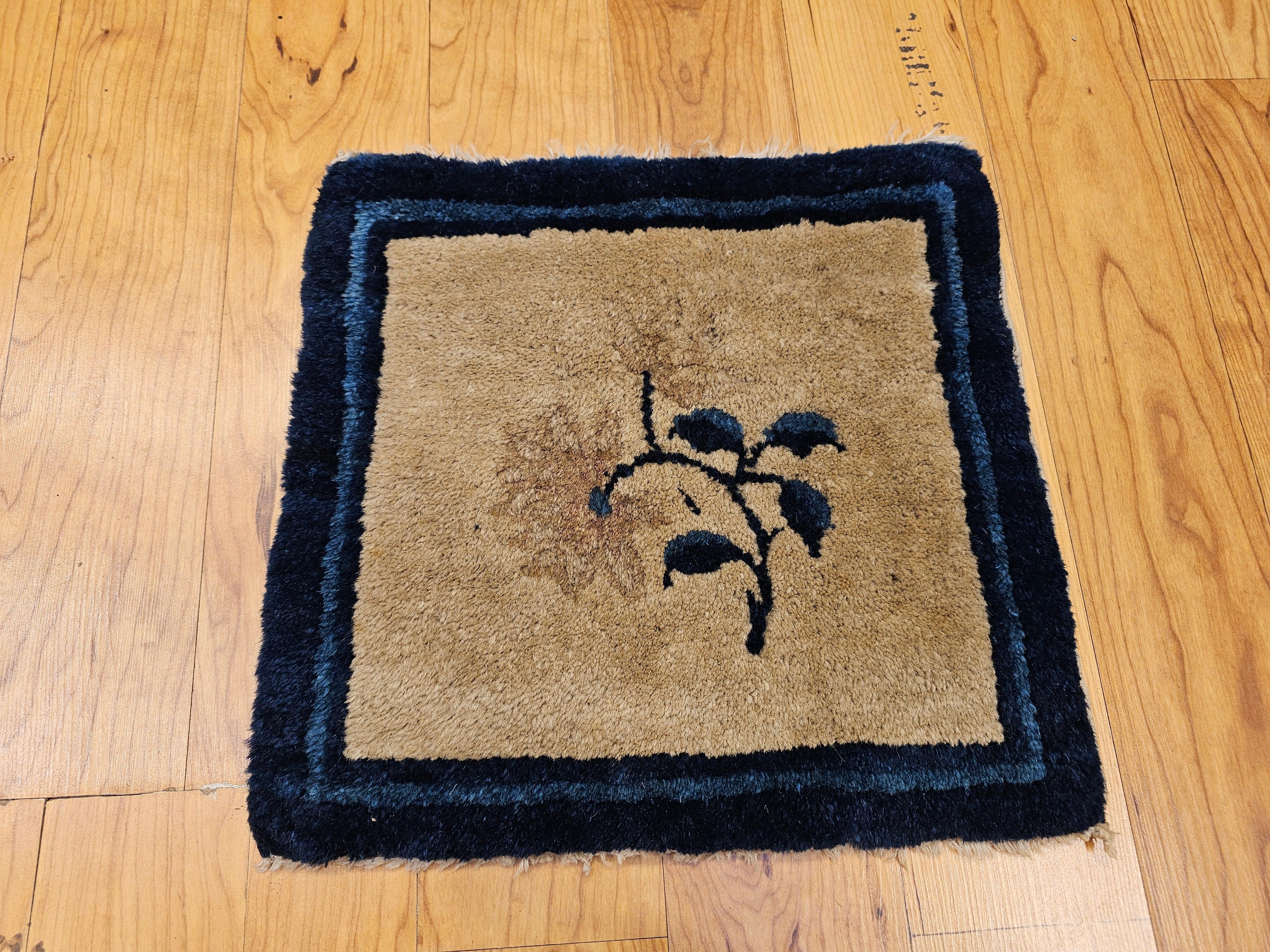Wool Vintage Small Art Deco Chinese Rug For Sale
