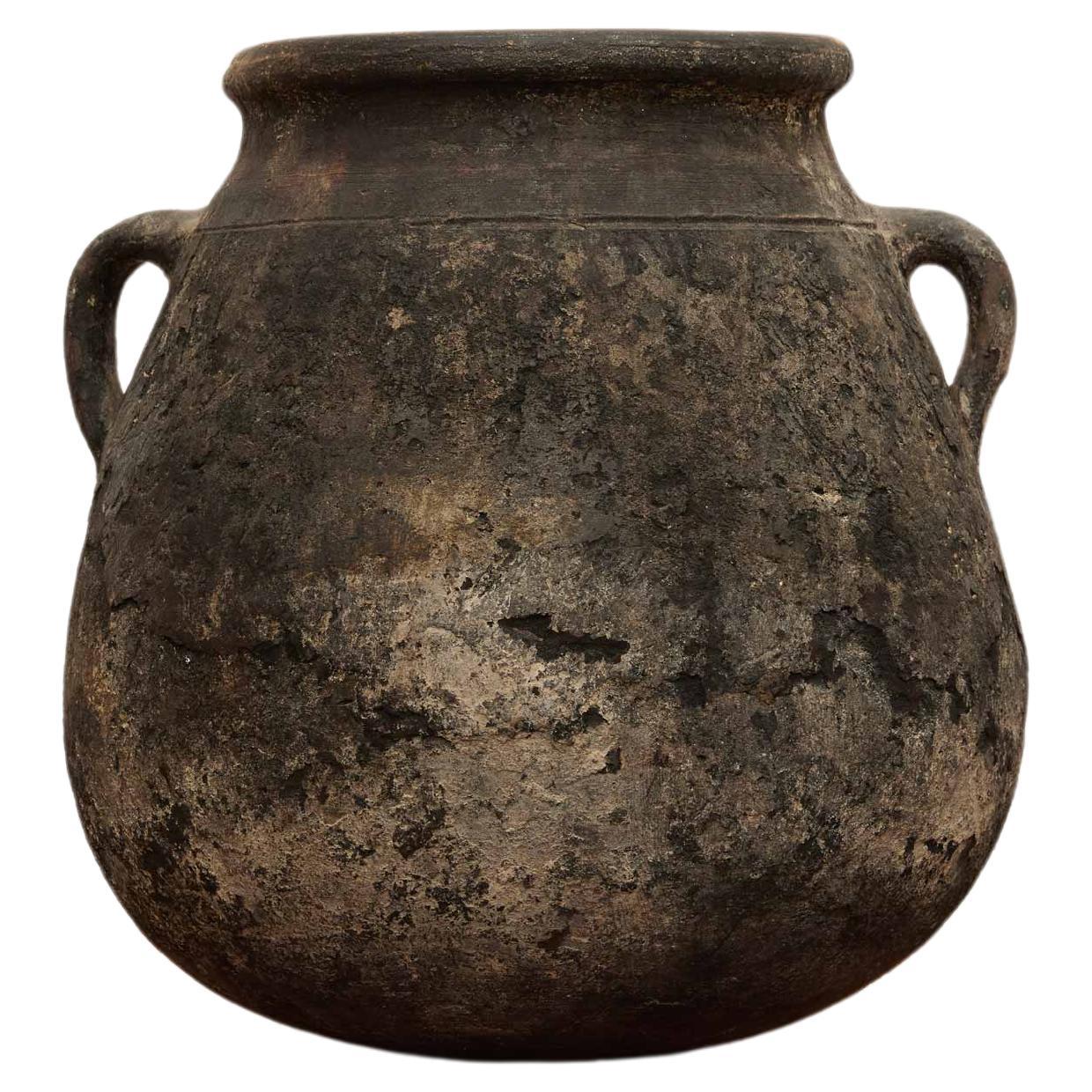 Vintage Small Black Olive Pot For Sale