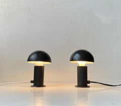 Petites lampes de bureau vintage Robot noires de Vitrika, Danemark, années 1970