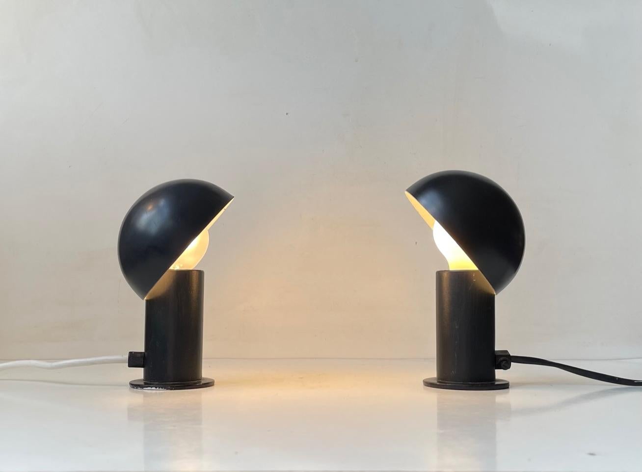 Vintage Small Black Robot Table Lamps by Vitrika Denmark, 1970s In Good Condition In Esbjerg, DK