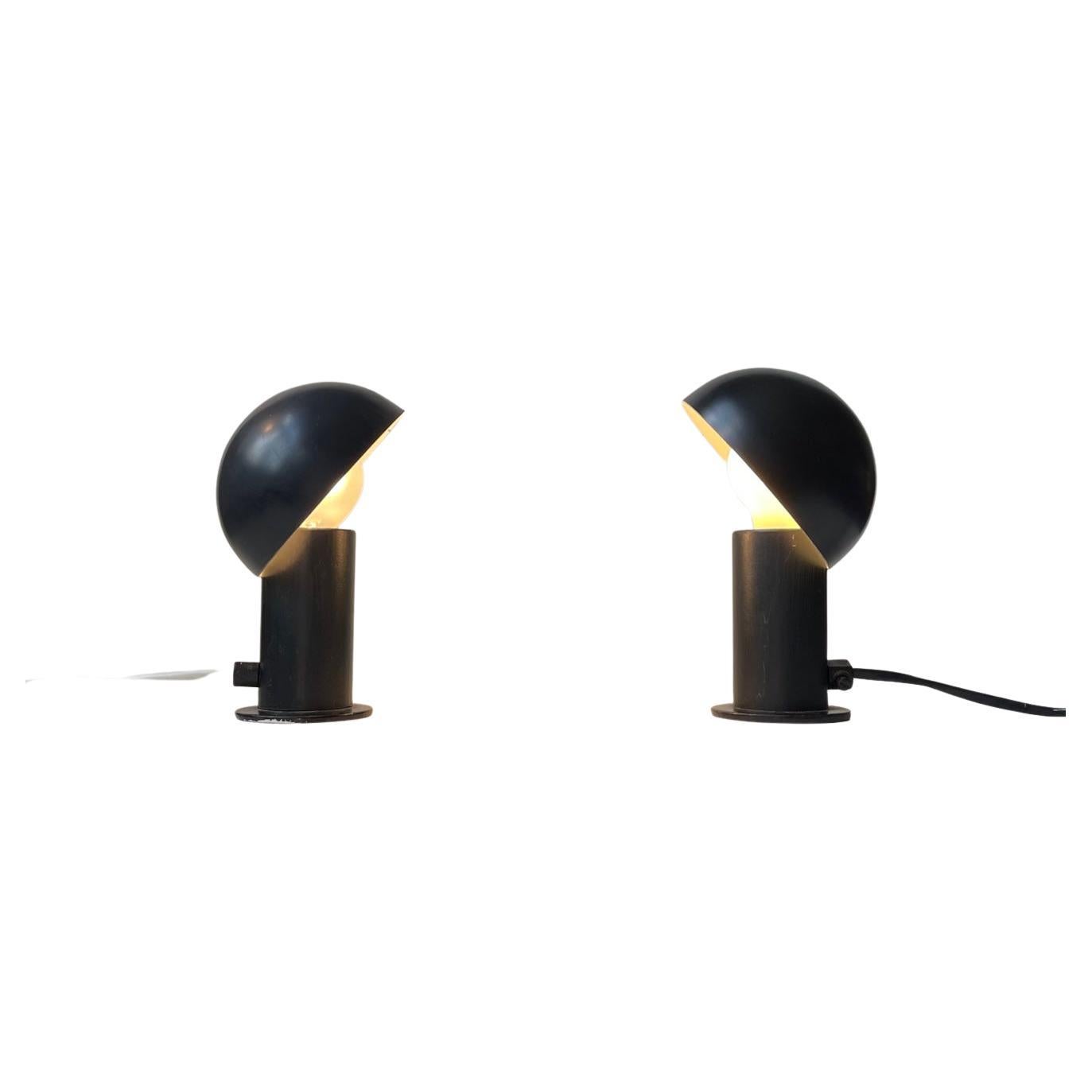 Vintage Small Black Robot Table Lamps by Vitrika Denmark, 1970s