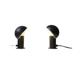 Vintage Small Black Robot Table Lamps by Vitrika Denmark, 1970s