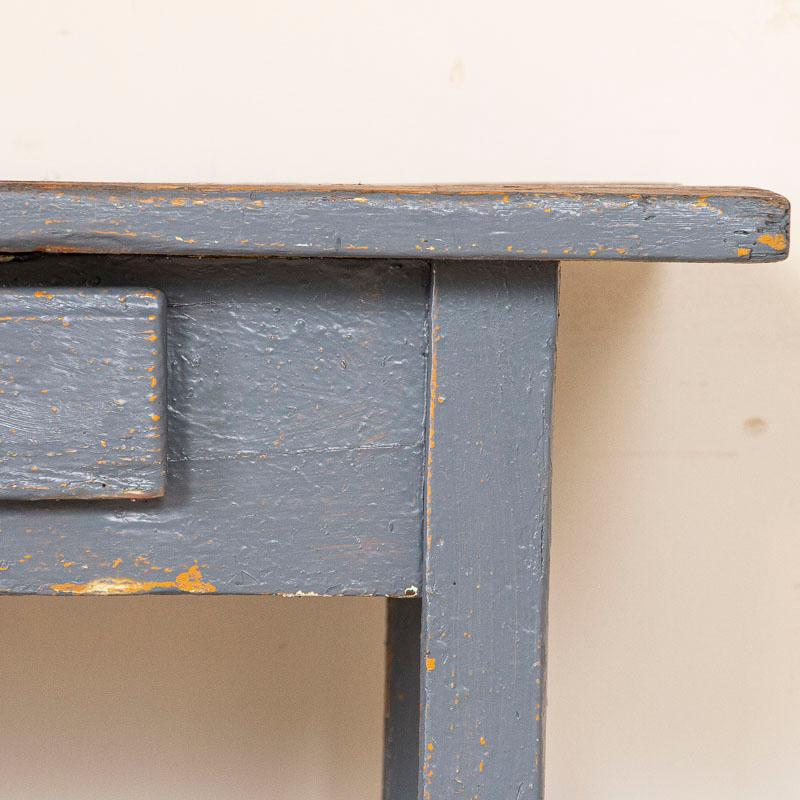 Vintage Small Blue Painted Side Table Nightstand In Good Condition In Round Top, TX