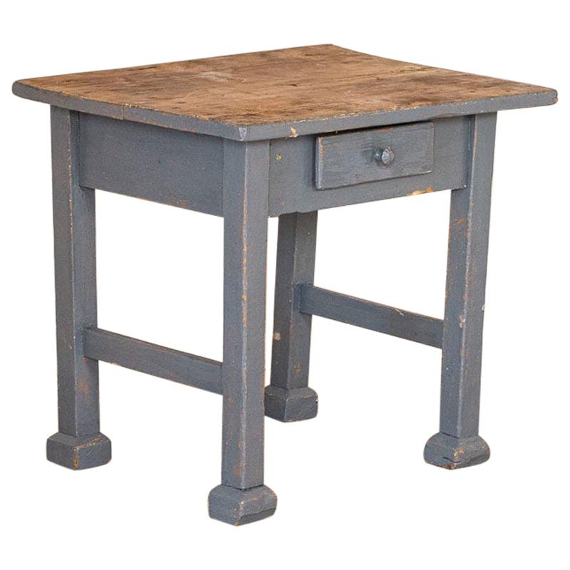Vintage Small Blue Painted Side Table Nightstand