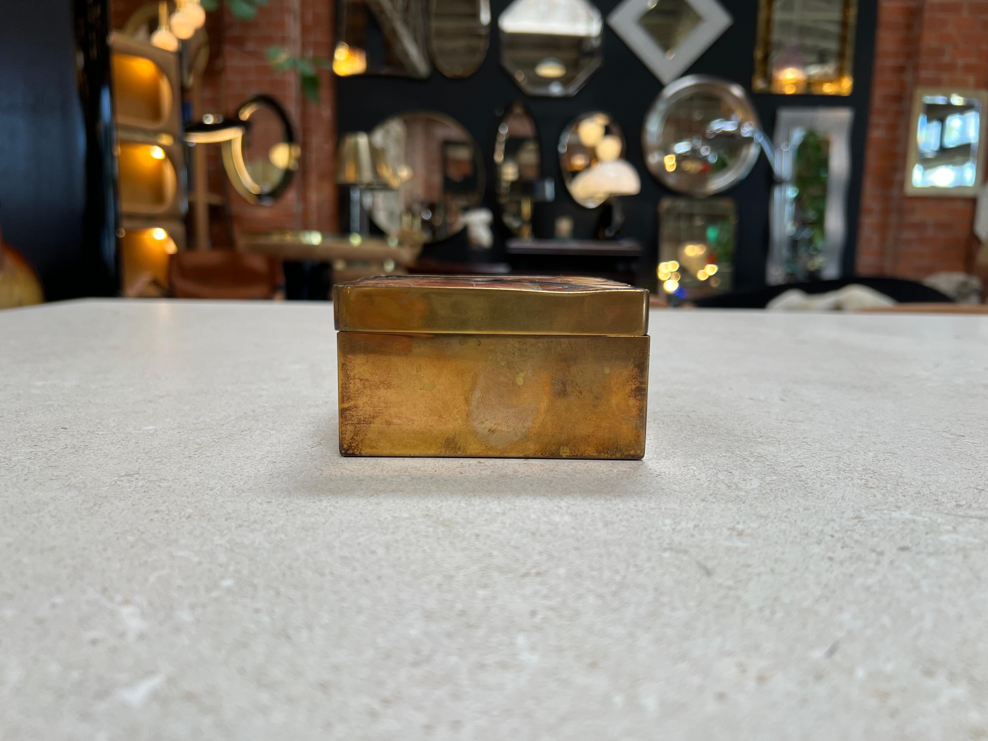 Brass Vintage Small Decorative Box 1970s For Sale