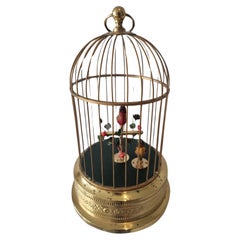 Vintage small double singing birds-in-cage, by Karl Griesbaum