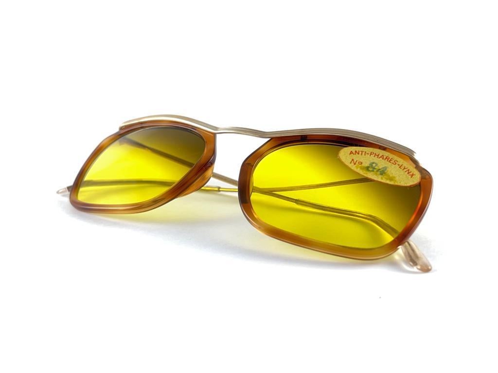 Anti Phares Lynx-Lenses, Vintage, Gold und Schildpatt-Rahmen, 1960er Jahre  Sonnenbrille im Angebot 4