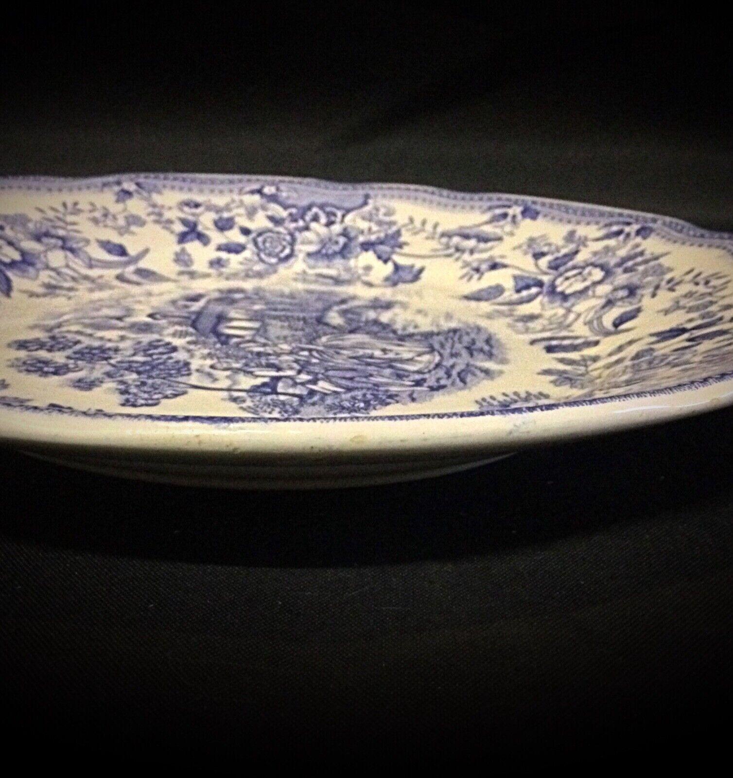 French Vintage Small Ironstone Plate - Underglaze Made in Italy - 2Y53