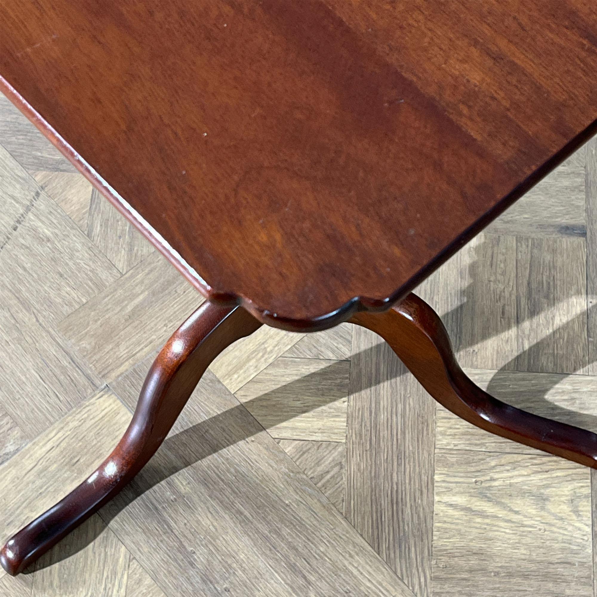 Hand-Carved Vintage Small Mahogany Table For Sale