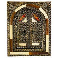 Petit miroir vintage de style porte marocaine