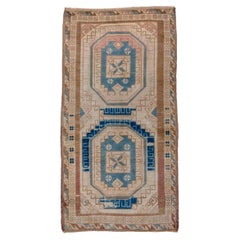 Tappeto Oushak vintage di piccole dimensioni con 2 grandi medaglioni