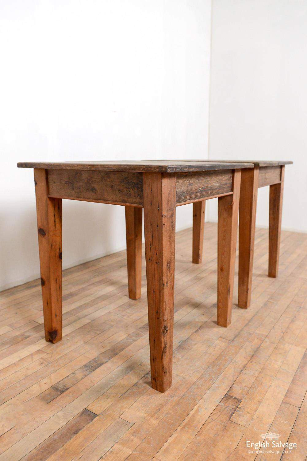 Vintage Small Pine Rectangular Kitchen Tables, 20th Century For Sale 1