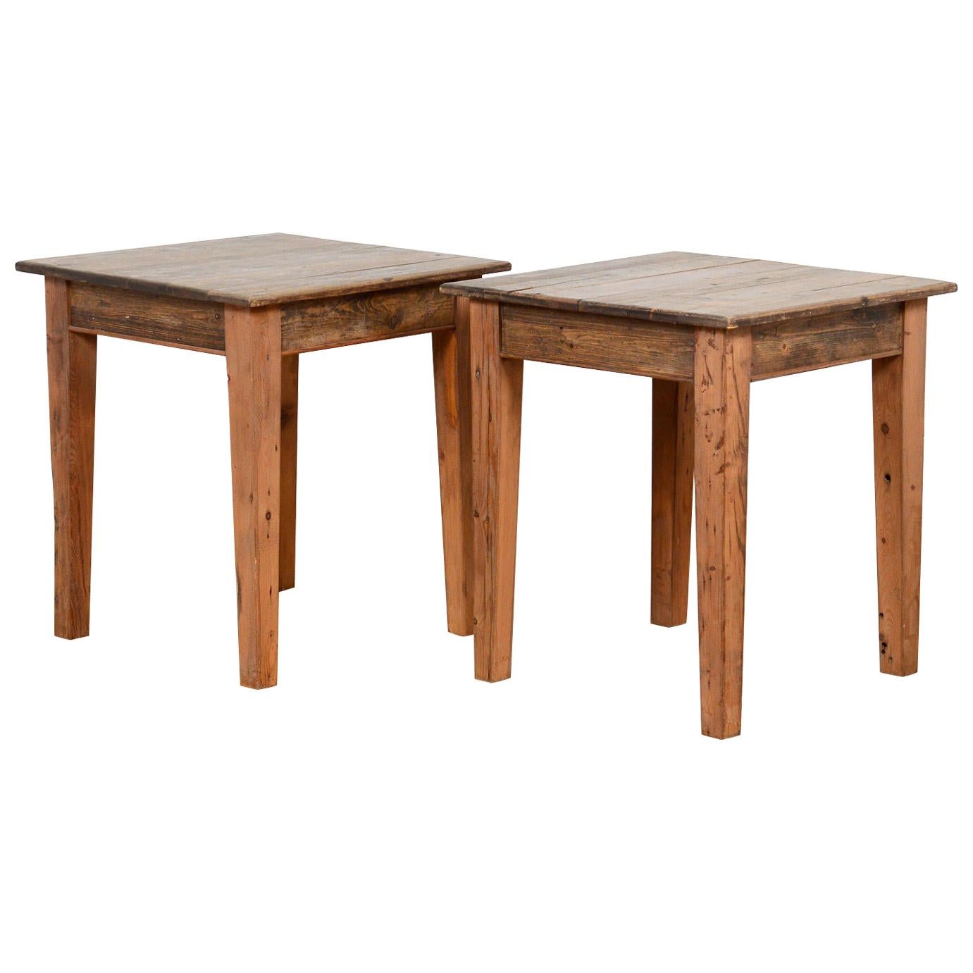 Vintage Small Pine Rectangular Kitchen Tables, 20th Century For Sale