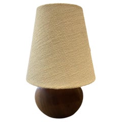 Vintage Small Round 'Ball' Wood Lamp