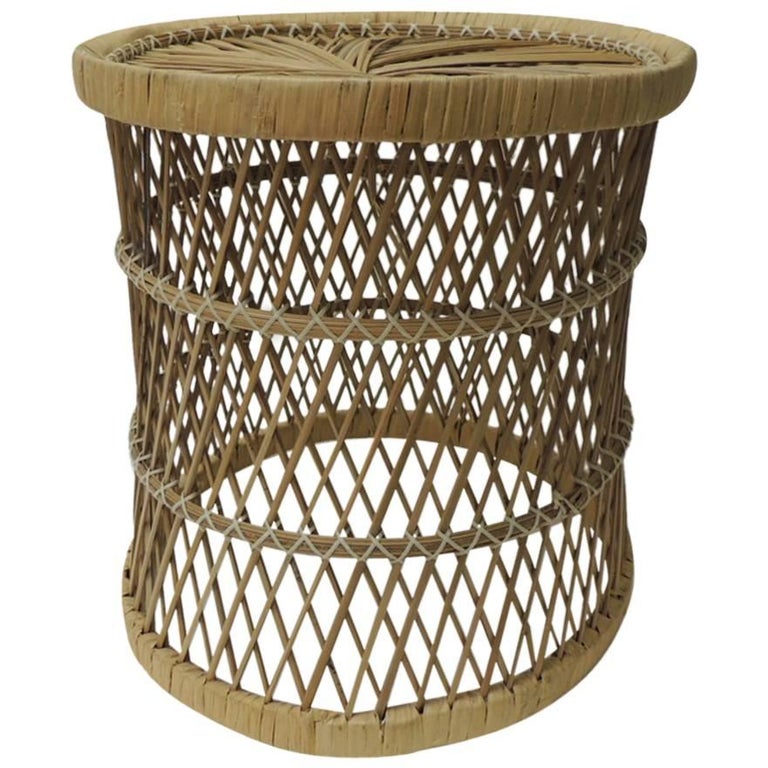 Vintage Small Round Rattan Side Table At 1stdibs Vintage Small Round Rattan Side Table, Small Round Rattan Table