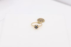 Kleiner Vintage-Saphir-Ring aus 14 Karat Gelbgold, ca. 1940er Jahre