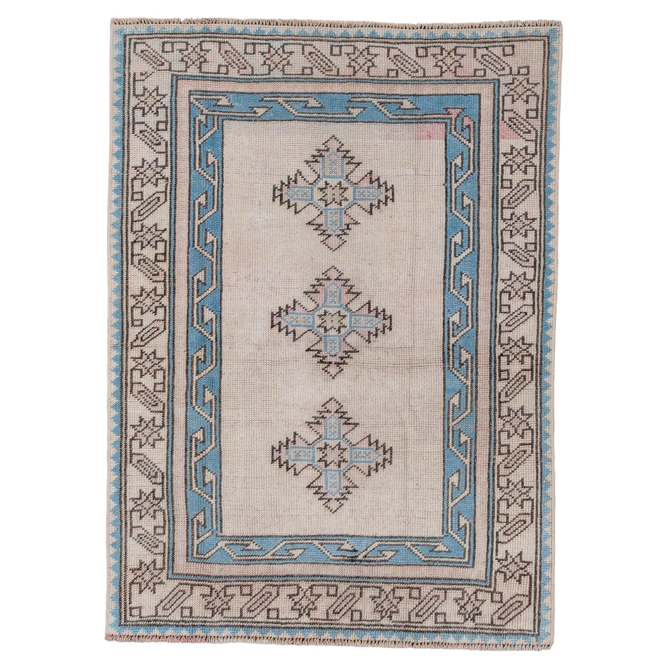 Vintage Small Size Oushak Rug  For Sale