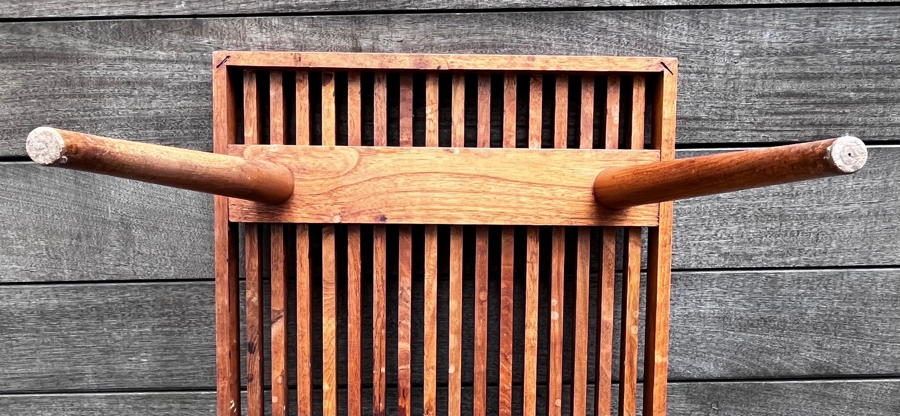 Vintage Small Slatted Bench on Tapered Legs by Mel Smilow 12