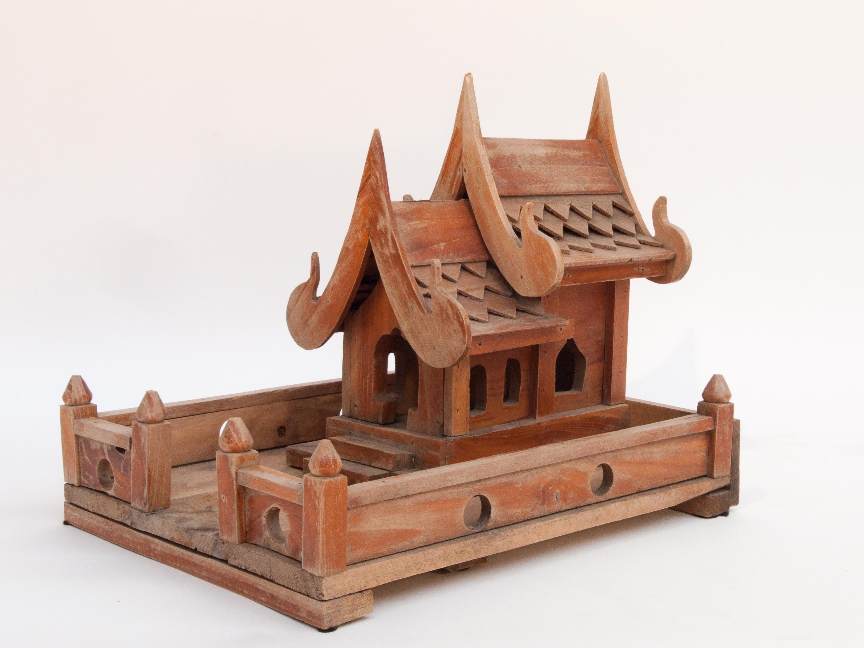 Vintage Small Spirit House from Northern Thailand, Teak, Mid-Late 20th Century 4