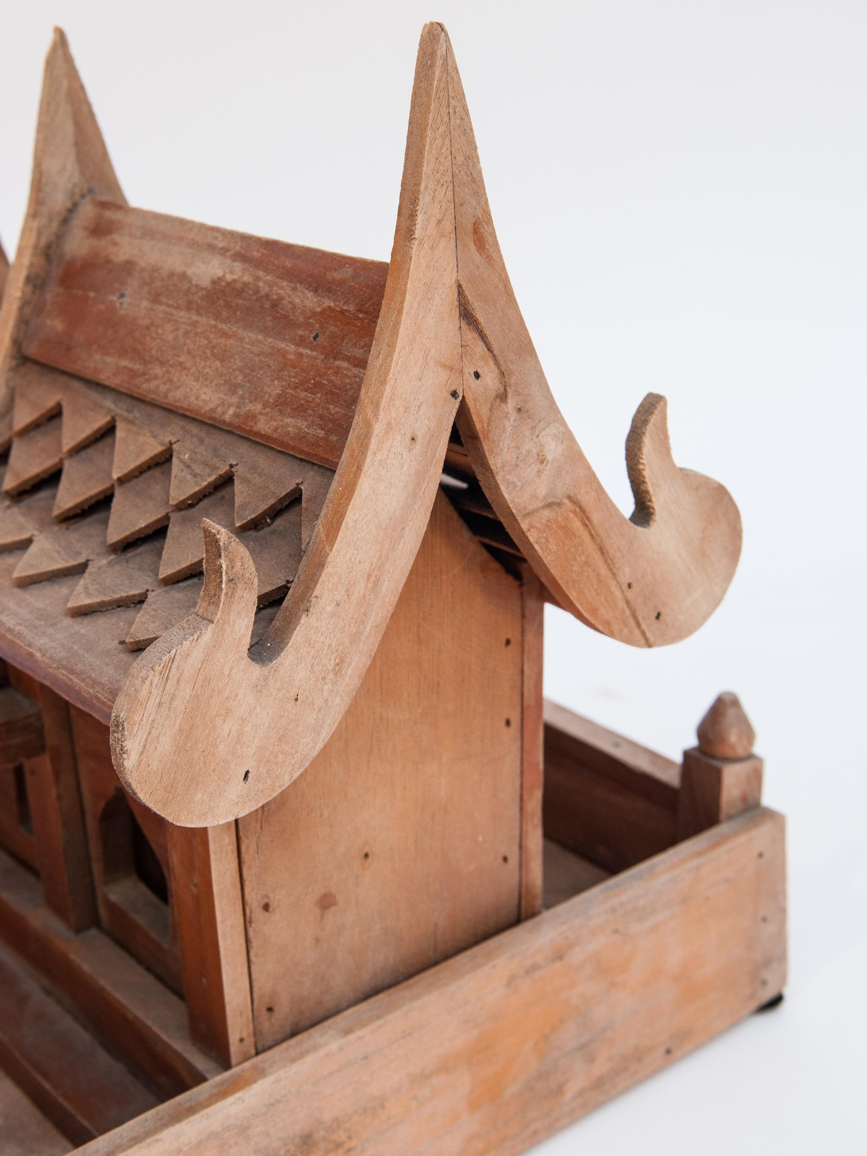 Vintage Small Spirit House from Northern Thailand, Teak, Mid-Late 20th Century 13