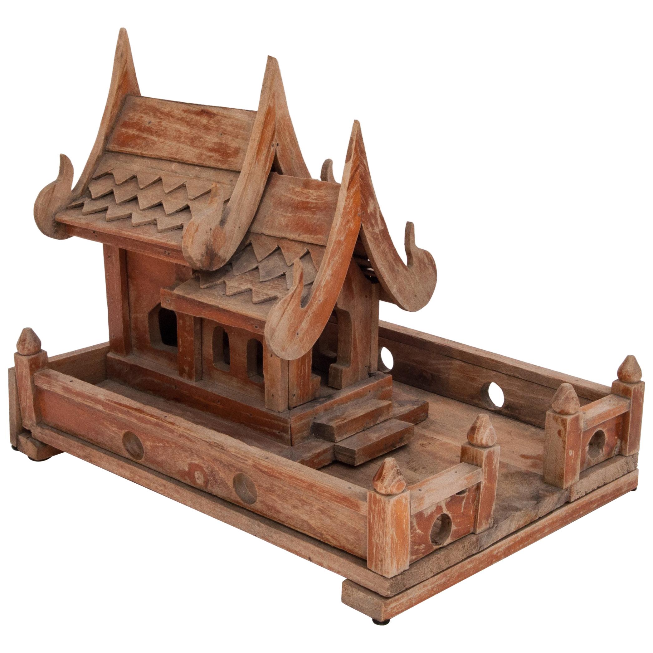 Vintage Small Spirit House from Northern Thailand, Teak, Mid-Late 20th Century