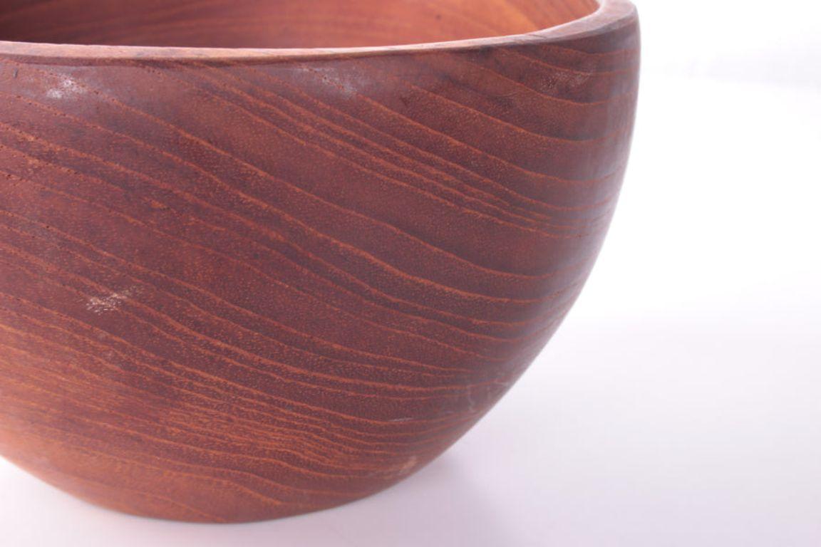 Mid-Century Modern Vintage Small Teak Wooden Bowl, 60 Denmark For Sale