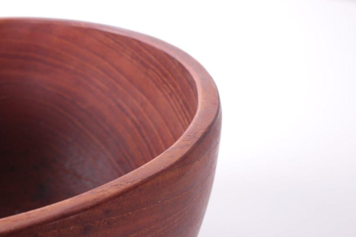 Danish Vintage Small Teak Wooden Bowl, 60 Denmark For Sale