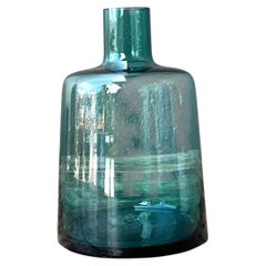 Petit vase vintage en verre bleu sarcelle