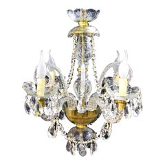 Vintage Small Venetian 4 Light Crystal Chandelier