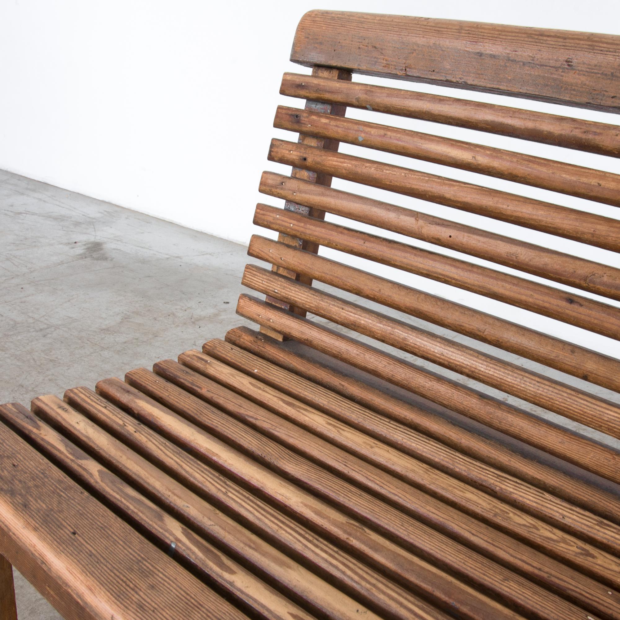 Early 20th Century Vintage Small Wooden Bench