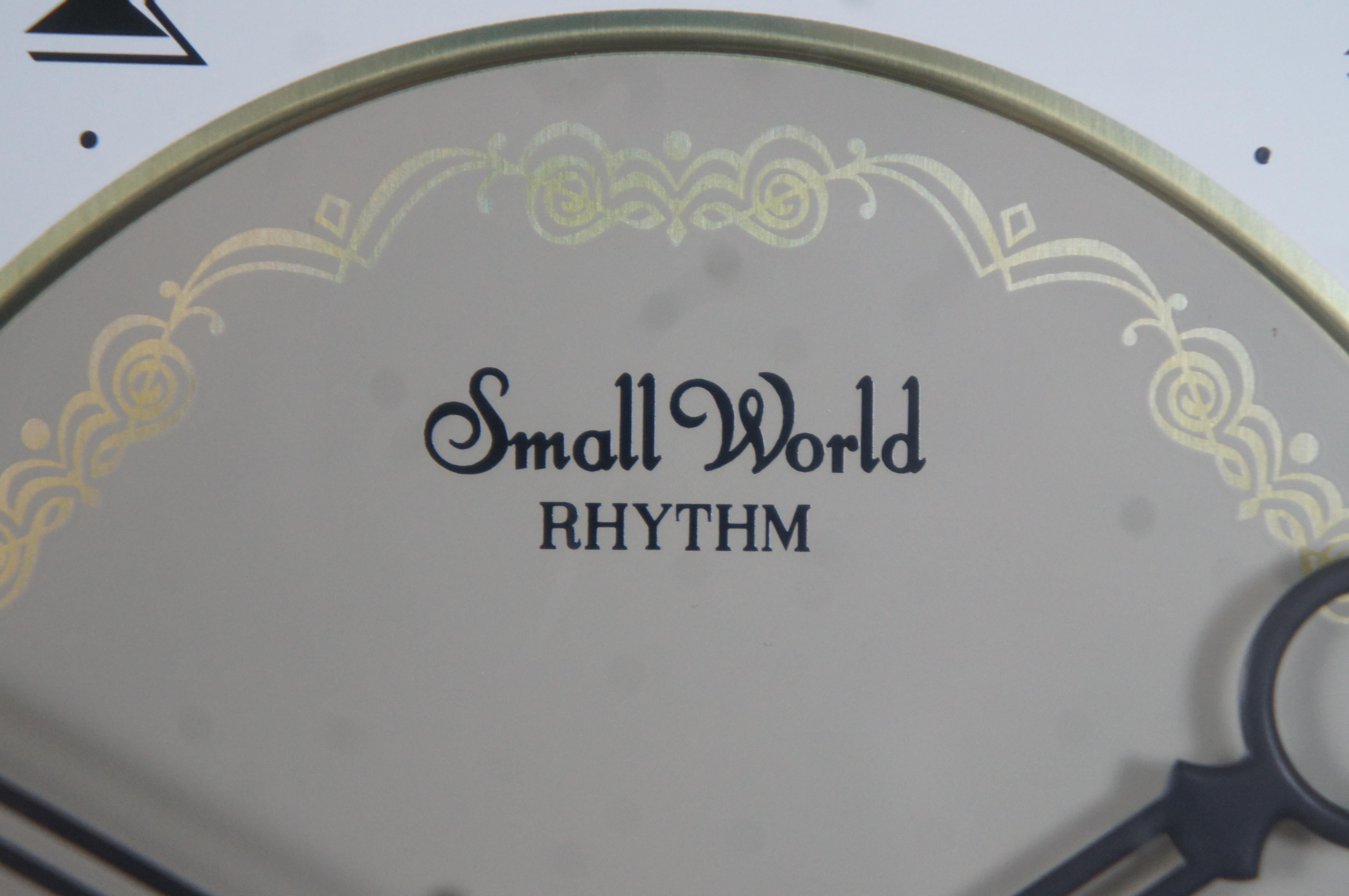 Vintage Small World Rhythm Piano Organist Musical Battery Wall Clock Japan 2