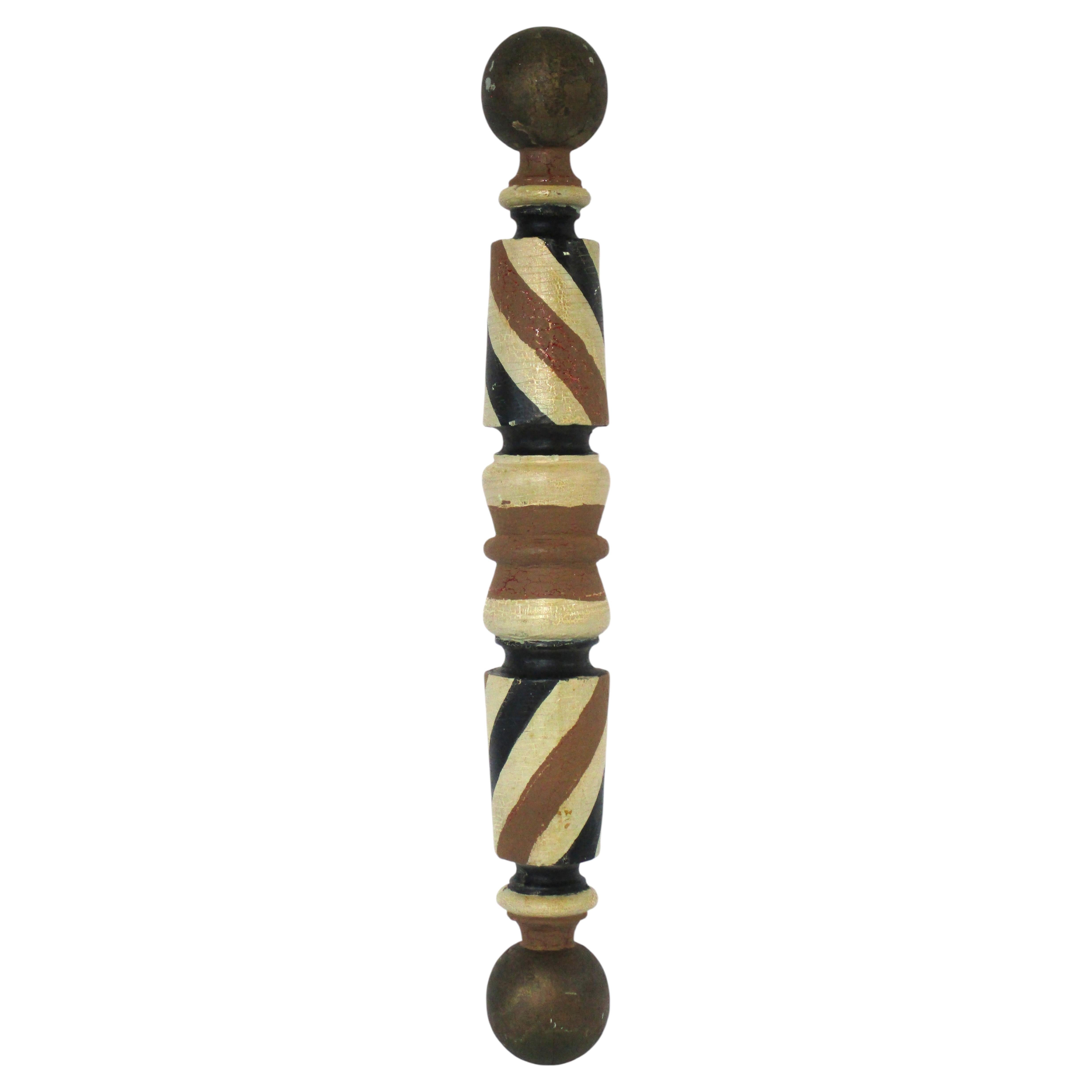 Vintage Smaller Folk Art 19th Century Barber Pole
