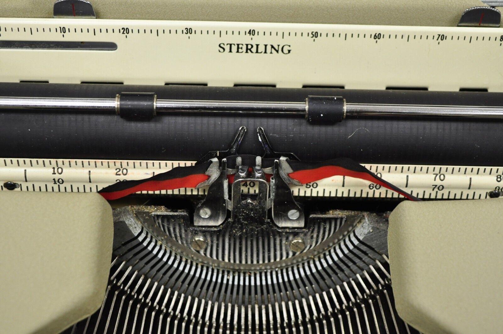 Mid-Century Modern Vintage Smith Corona Sterling Manual Portable Typewriter with Hard Case For Sale