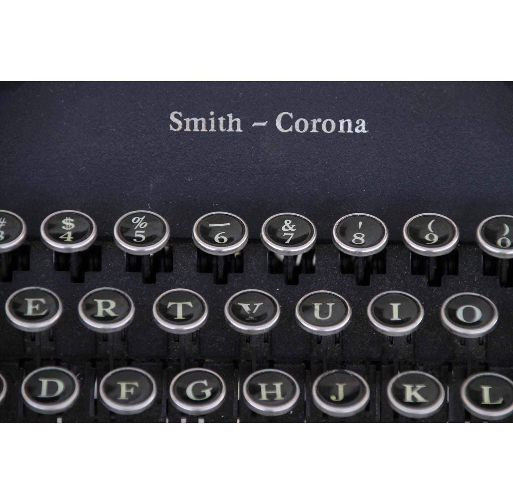 Industrial Vintage Smith Corona Typewriter and Case For Sale